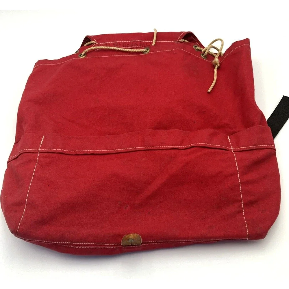 Vintage Jugglebags Artisan Backpack Red Canvas Boho Festival Bag